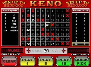 Online casino Keno is a lottery game