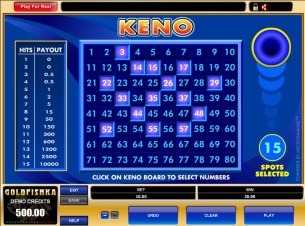 You can play online casino keno for free!